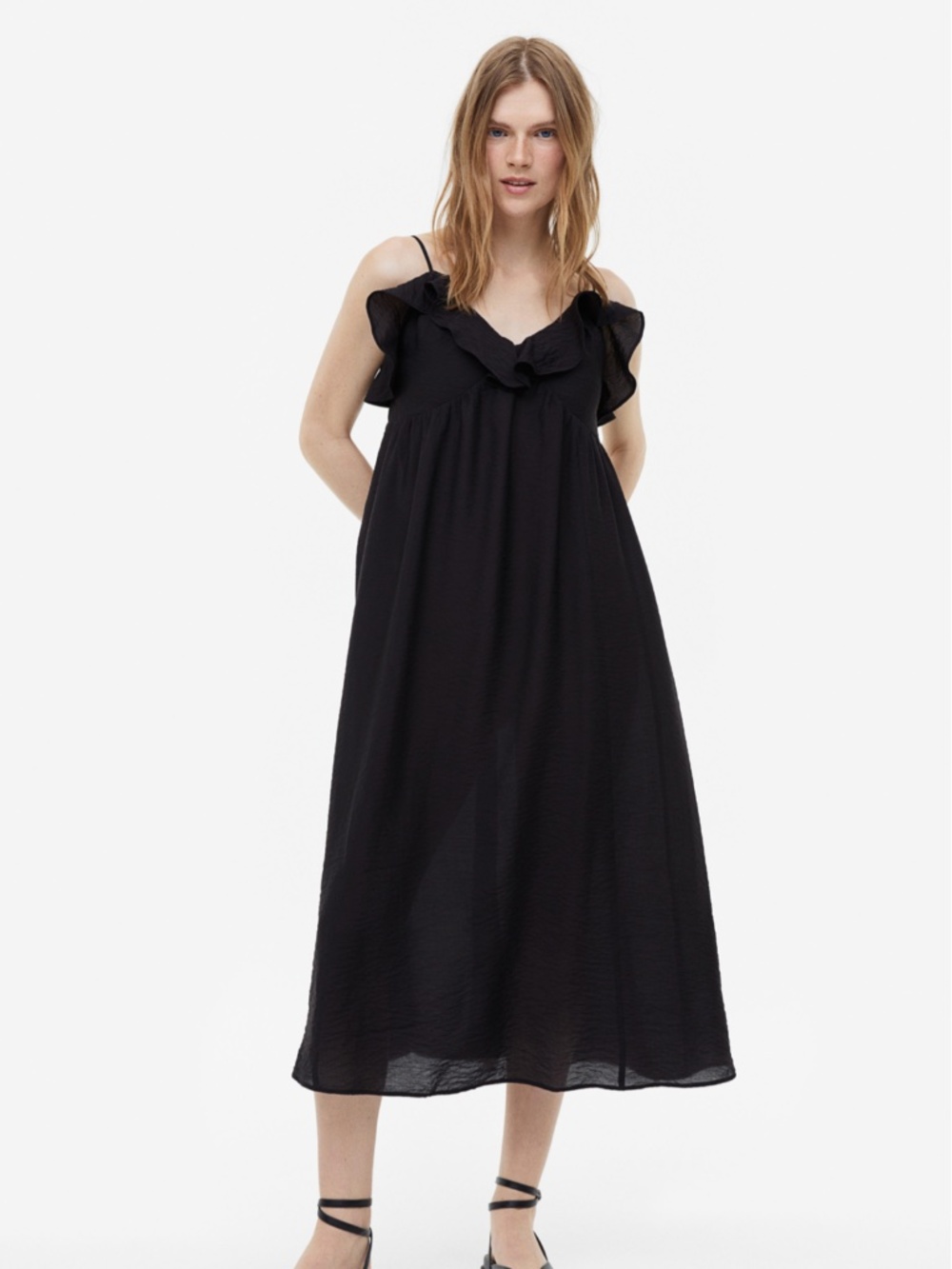 H&M Ruffled Maxi Dress